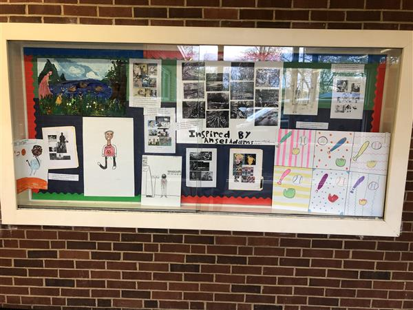 Glass display of The Art That Heals project 